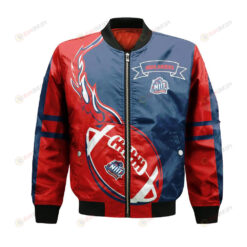 NJIT Highlanders Bomber Jacket 3D Printed Flame Ball Pattern