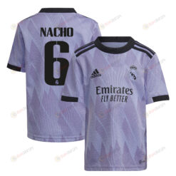 Nacho 6 Real Madrid 2022/23 Away Youth Jersey - Purple