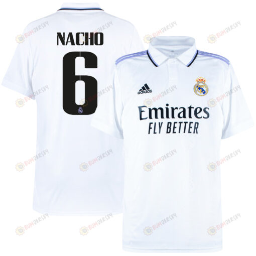 Nacho 6 Real Madrid 2022/23 Home Men Jersey - White