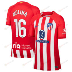 Nahuel Molina 16 Atletico de Madrid 2023/24 Home Stadium YOUTH Jersey - Red