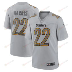 Najee Harris 22 Pittsburgh Steelers Men Atmosphere Fashion Game Jersey - Gray