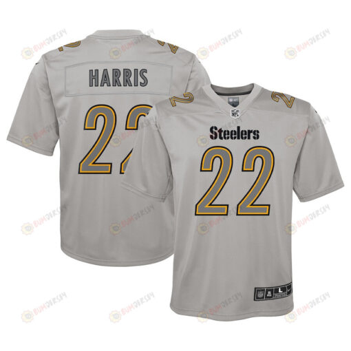 Najee Harris 22 Pittsburgh Steelers Youth Atmosphere Game Jersey - Gray