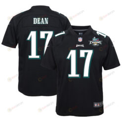 Nakobe Dean 17 Philadelphia Eagles Super Bowl LVII Champions 2 Stars Youth Jersey - Black