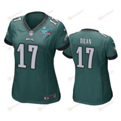 Nakobe Dean 17 Philadelphia Eagles Super Bowl LVII Game Jersey - Women Green