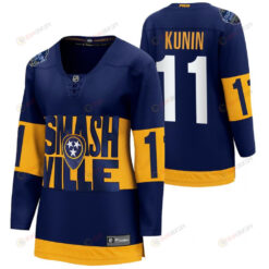 Nashville Predators 11 Luke Kunin 2022 Stadium Series Women Navy Jersey Jersey