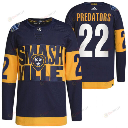 Nashville Predators 2022 Stadium Series Navy 22 Jersey Primegreen Jersey