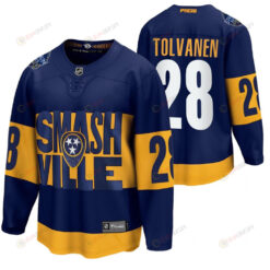 Nashville Predators 28 Eeli Tolvanen 2022 Stadium Series Navy Jersey Jersey