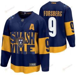 Nashville Predators 9 Filip Forsberg 2022 Stadium Series Navy Jersey Jersey