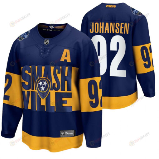 Nashville Predators 92 Ryan Johansen 2022 Stadium Series Navy Jersey Jersey