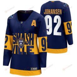 Nashville Predators 92 Ryan Johansen 2022 Stadium Series Women Navy Jersey Jersey