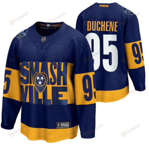 Nashville Predators 95 Matt Duchene 2022 Stadium Series Navy Jersey Jersey