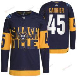 Nashville Predators Alexandre Carrier 2022 Stadium Series Navy 45 Jersey Primegreen Jersey