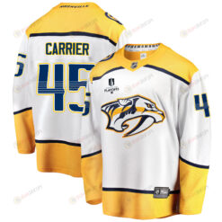 Nashville Predators Alexandre Carrier 45 Away 2022 Stanley Cup Playoffs Breakaway Men Jersey - White