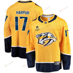 Nashville Predators Ben Harpur 17 Home 2022 Stanley Cup Playoffs Breakaway Men Jersey - Gold