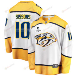 Nashville Predators Colton Sissons 10 Away 2022 Stanley Cup Playoffs Breakaway Men Jersey - White