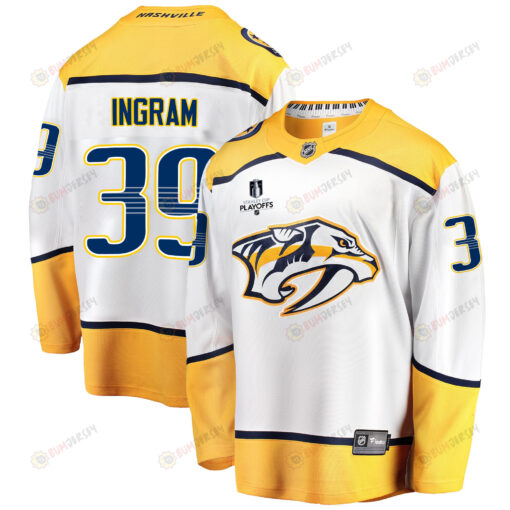 Nashville Predators Connor Ingram 39 Away 2022 Stanley Cup Playoffs Breakaway Men Jersey - White