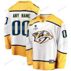 Nashville Predators Custom Away 2022 Stanley Cup Playoffs Breakaway Men Jersey - White