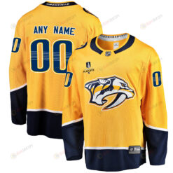 Nashville Predators Custom Home 2022 Stanley Cup Playoffs Breakaway Men Jersey - Gold