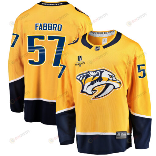 Nashville Predators Dante Fabbro 57 Home 2022 Stanley Cup Playoffs Breakaway Men Jersey - Gold