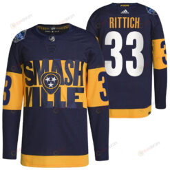 Nashville Predators David Rittich 2022 Stadium Series Navy 33 Jersey Primegreen Jersey