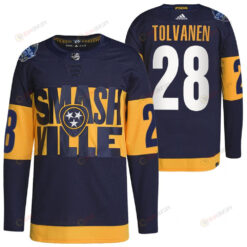 Nashville Predators Eeli Tolvanen 2022 Stadium Series Navy 28 Jersey Primegreen Jersey