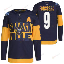 Nashville Predators Filip Forsberg 2022 Stadium Series Navy 9 Jersey Primegreen Jersey