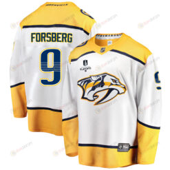 Nashville Predators Filip Forsberg 9 Away 2022 Stanley Cup Playoffs Breakaway Men Jersey - White