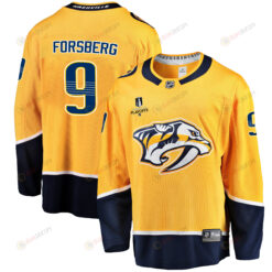 Nashville Predators Filip Forsberg 9 Home 2022 Stanley Cup Playoffs Breakaway Men Jersey - Gold