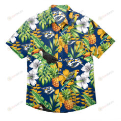 Nashville Predators Floral Button Up Hawaiian Shirt