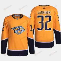 Nashville Predators Kevin Lankinen 32 Gold Home Primegreen Jersey 2022-23