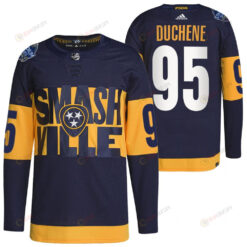 Nashville Predators Matt Duchene 2022 Stadium Series Navy 95 Jersey Primegreen Jersey