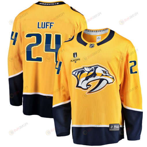 Nashville Predators Matt Luff 24 Home 2022 Stanley Cup Playoffs Breakaway Men Jersey - Gold