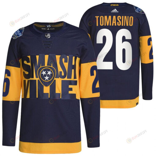 Nashville Predators Philip Tomasino 2022 Stadium Series Navy 26 Jersey Primegreen Jersey