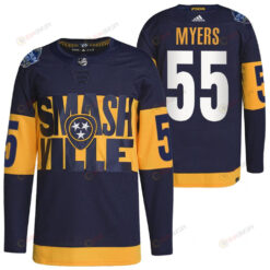 Nashville Predators Philippe Myers 2022 Stadium Series Navy 55 Jersey Primegreen Jersey