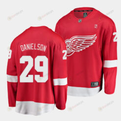 Nate Danielson #29 Detroit Red Wings 2023 NHL Draft Home Men Jersey - Red
