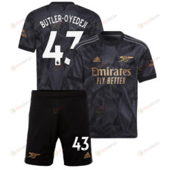 Nathan Butler-Oyedeji 43 Arsenal Away Kit 2022 - 2023 Youth Jersey - Black