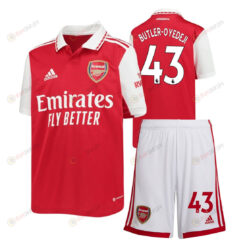 Nathan Butler-Oyedeji 43 Arsenal Home Kit 2022-23 Youth Jersey - Red