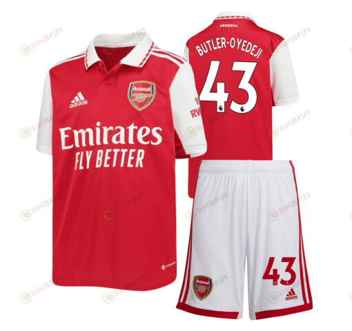 Nathan Butler-Oyedeji 43 Arsenal Home Kit 2022-23 Youth Jersey - Red