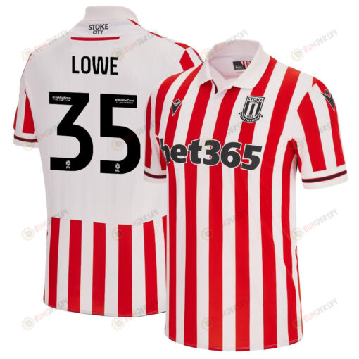 Nathan Lowe 35 Stoke City FC 2023/24 Home Men Jersey - White Red
