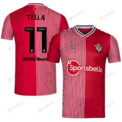 Nathan Tella 11 Southampton FC 2023/24 Home Men Jersey - Red