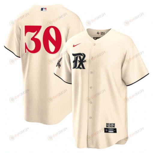 Nathaniel Lowe 30 Texas Rangers 2023 City Connect Cool Base Game Jersey - Cream