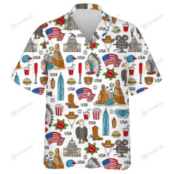 National Colored Symbols Of United States Of America Hawaiian Shirt