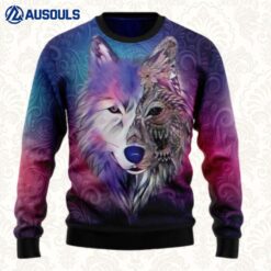 Native Wolf Ugly Sweaters For Men Women Unisex