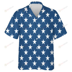 Navy Blue And White United States Stars Pattern Hawaiian Shirt