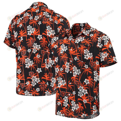 Navy Chicago Bears Floral Woven Button-Up Hawaiian Shirt