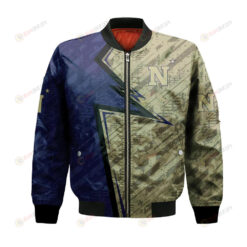 Navy Midshipmen Bomber Jacket 3D Printed Abstract Pattern Sport