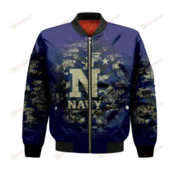 Navy Midshipmen Bomber Jacket 3D Printed Camouflage Vintage