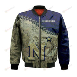 Navy Midshipmen Bomber Jacket 3D Printed Grunge Polynesian Tattoo