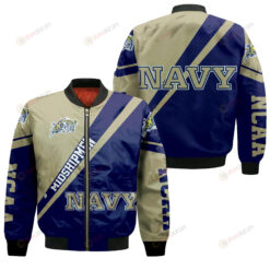 Navy Midshipmen Logo Bomber Jacket 3D Printed Cross Style