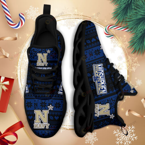 Navy Midshipmen Logo Brocade Pattern 3D Max Soul Sneaker Shoes